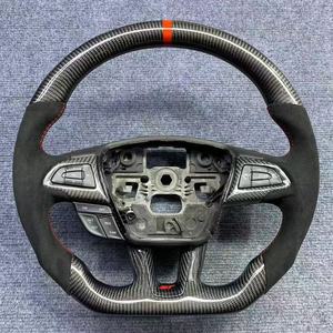 Volant de voiture à 3 branches en fibre de carbone véritable pour Ford <span class=keywords><strong>Focus</strong></span> ST <span class=keywords><strong>RS</strong></span> <span class=keywords><strong>MK2</strong></span> modèle 2016 (référence 1620) – Modification - Product Image 1