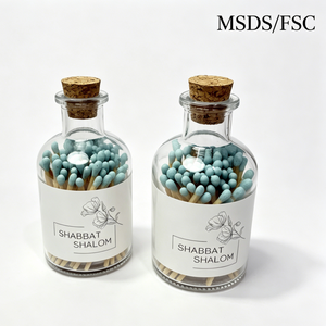 Vela de Vidro com Texto Floral Personalizado e Fósforos de Segurança de Madeira, Shabbat Shalom, Chá de Panela, Casamento Personalizado, Decoração Religiosa, Presente - Product Image 2