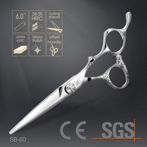 Tijeras de Peluquería SB60+ de 6.0 Pulgadas, Acero Inoxidable 9CR, Ajustador de Tensión con Clic, Hoja de Borde Convexo - Product Image 2