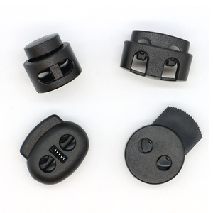 Hebilla elástica de doble orificio con clip de resorte de plástico para cordón, accesorio para bolsos, fácil de usar, material SEE - Product Image 1