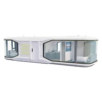 Maison capsule spatiale préfabriquée en acier portable Future Tech, solution de maison intelligente pour villa, appartement, camping en plein air, jardin, hôtel