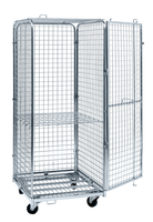 Conteneur en acier à mailles pliable de haute qualité, robuste, 1000 kg, 4 côtés, 4 roues, pour le stockage industriel et la logistique