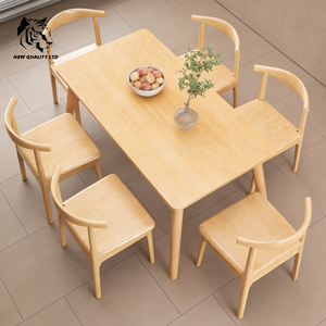 โรงงานจีนจัดหาเฟอร์นิเจอร์ห้องรับประทานอาหารไม้แบบใหม่ โต๊ะรับประทานอาหารไม้ ราคาพิเศษ รับทำโลโก้ตามสั่ง MOQ ต่ำ จัดส่งทันที - Product Image 2