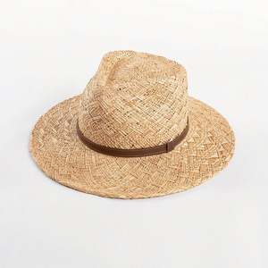 Sombrero de Paja Panamá Hecho a Mano con Decoración de Cinta para Primavera/Verano, Ideal para Exteriores y Protección Solar - Product Image 1