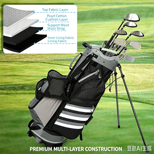 <span class=keywords><strong>Sac</strong></span> <span class=keywords><strong>de</strong></span> <span class=keywords><strong>golf</strong></span> OEM léger, imperméable, avec support, double sangle rembourrée, moderne, unisexe, pour trépied <span class=keywords><strong>de</strong></span> <span class=keywords><strong>golf</strong></span> et organisateur <span class=keywords><strong>de</strong></span> clubs <span class=keywords><strong>de</strong></span> practice - Product Image 5