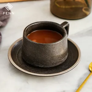 الجملة 250 مللي اليد رسمت فنجان شاي خمر السيراميك إسبرسو القهوة الفناجين وأطباقها لمطعم