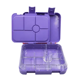 School Lunchbox Kind Als Leuke Voedsel Container Lekvrij Plastic Rechthoek En Afneembare 6 Compartiment Bento Lunchbox