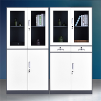 Armoires de classement de bureau, armoire métallique, armoire de rangement en acier avec porte en verre