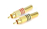 Gold Plated Plum Blossom Plug redblack audio and video plug lotus plug RCA connector AV vi