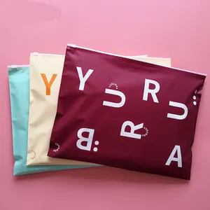 Bolsa de cremallera esmerilada con impresión personalizada para ropa, bolsas Ziplock para embalaje de ropa, bolsa de plástico con logotipo