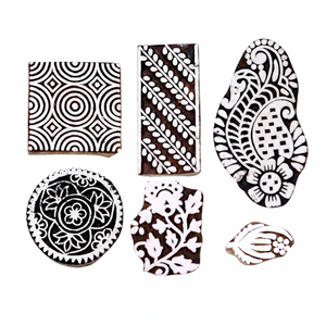 Mehendi-Bloque de diseño indio, sello de madera impreso - Product Image 1