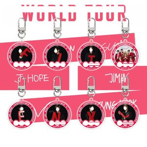 Llaveros Acrílicos de Kpop <span class=keywords><strong>BTS</strong></span>, Jungkook, Jimin, V, Jin, RM, Suga, J-Hope, Llaveros con Temática del Álbum World Tour, Regalo para Fans, Venta al Por Mayor - Product Image 2