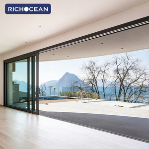 Portes coulissantes en verre à isolation thermique RICHOCEAN <span class=keywords><strong>pour</strong></span> l'extérieur, <span class=keywords><strong>porte</strong></span> <span class=keywords><strong>coulissante</strong></span> en aluminium résistante aux ouragans <span class=keywords><strong>pour</strong></span> la maison - Product Image 2