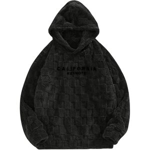Sweat à capuche personnalisé pour homme en sherpa duveteux avec broderie graphique, manches longues, en polaire, pour l'automne et l'hiver - Product Image 1