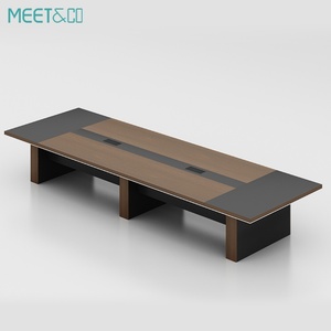 Modern Luxury Executive Office Conference Table Intelligent Charging Plug Wood Furniture for School Hotel Hospital Meeting <b>Desk</b> - Product Image 5