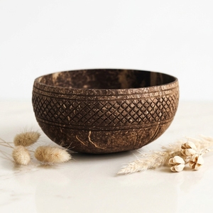 Tazón de Açaí Hecho a Mano con Cáscara de Coco, Vajilla Ecológica a Base de Plantas para Resorts Tropicales, Directo de Fábrica OEM en Vietnam - Product Image 1