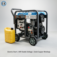 Machine à souder à moteur diesel SELOSEN 300A 5KW 195F 530CC 6KW 5000W 5.5KW Démarrage électrique AVR Générateur de soudage en cuivre massif