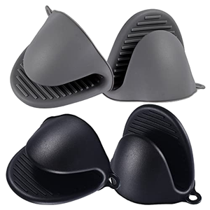 Maniques de cuisine en <span class=keywords><strong>silicone</strong></span> anti-brûlure, résistantes à la chaleur, antidérapantes, mini-poignées pour casseroles, protection pour les mains en <span class=keywords><strong>silicone</strong></span> de qualité alimentaire - Product Image 1