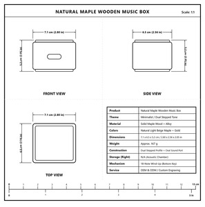 Caja de Música Navideña de Madera con Movimiento Sankyo de Arce, Sonidos Acústicos de Santa, Muñeco de Nieve, Árbol y Reno, 18 Notas, de Cuerda, Regalo de Recuerdo - Product Image 2