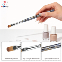 Nuevo Set Profesional de 10 Pinceles para Uñas con Mango Acrílico con Textura de Mármol Azul para Pintura en Gel UV y Arte de Líneas