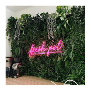 Pq72 taman vertikal disesuaikan dedaunan dinding plastik daun hijau dinding buatan Boxwood panel hijau tanaman latar belakang - Product Image 1