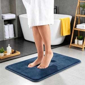 Tapis de bain en mousse à mémoire de forme en polyester <span class=keywords><strong>FIGOO</strong></span> - Tapis de salle de bain absorbant l'eau et antidérapant - Tapis de bain effaçable à l'arrière - Product Image 2
