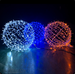 Toprex Étanche Décorations De Noël Suspendu Arbre Plié 3D Led Ronde Led Sphère Boule Éclairée Pour L'extérieur - Product Image 5