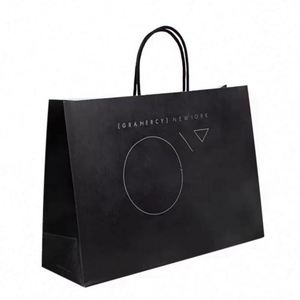 Bolsa de Compras de Papel Kraft Reciclable Ecológica Blanca y Marrón con Asa Retorcida, Logotipo Impreso en Huecograbado para Exhibiciones y Supermercados - Product Image 4