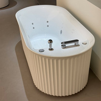 Baignoire à remous autoportante en acrylique avec dentelle rayée Gurgle, spa à air et à eau, massage, baignoire à bulles, jacuzzi