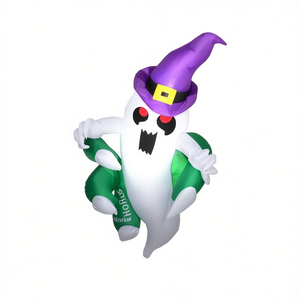 Fantasma Inflable de Halloween con Sombrero de Bruja, Decoración para Jardín Exterior, Material de PVC, Decoración Unisex para Días Festivos - Product Image 1
