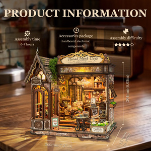 Maison de poupée en bois <span class=keywords><strong>à</strong></span> assembler, scène miniature, cadeau d'anniversaire fait main pour les 14 ans et plus - Product Image 3