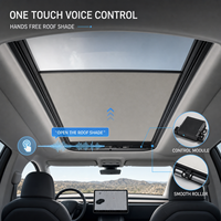 Pare-soleil électrique Lintech pour Tesla Model Y, commande par bouton, anti-éblouissement, protection UV, éclairage d'ambiance