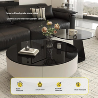 Table basse et table à thé en verre moderne, design minimaliste de luxe léger, rangement multifonctionnel pour petits salons