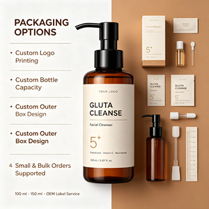 Nettoyant visage Gluta Cleanse 150 ml, nettoyant doux pour le visage, soin hydratant pour la peau, logo personnalisé - Product Image 3