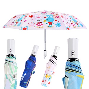 Rain Season Summer Custom UV Protection Sunscreen 3 Fold Automatic Travel <b>Umbrella</b> for Business Gifts-Modern Design Strong Frame - Product Image 5