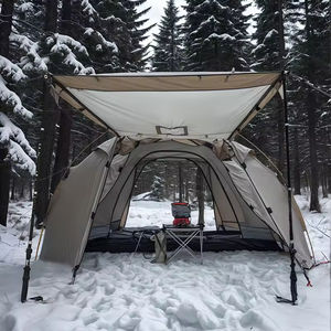 Tente de camping d'hiver Da <span class=keywords><strong>Niu</strong></span> grande capacité, tente tunnel pliable portable pour l'extérieur, résistante au soleil, ignifuge, avec pièce arrière - Product Image 2