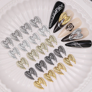 New Style 3D Alloy Nail Art Decoration <b>Angel</b> Wings Nail Designs Gold/silver <b>Angel</b> Wings Nail <b>Charms</b> - Product Image 1