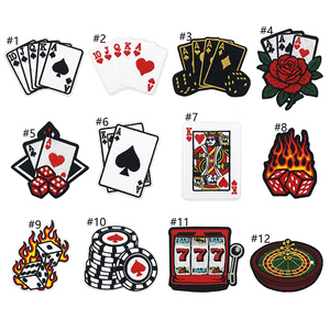 Patchs brodés thermocollants Texas Hold'em Poker, patchs décoratifs <span class=keywords><strong>Roulette</strong></span> de casino américaine - Product Image 2
