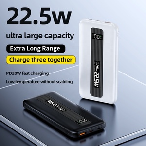 พาวเวอร์แบงค์ 10000mAh บางเฉียบ ช่องเสียบ Type-C เครื่องชาร์จพกพาสำหรับใช้งานกลางแจ้ง แบตเตอรี่ Li-Polymer ชาร์จเร็ว 22.5W หน้าจอ LED พร้อมสายชาร์จ - Product Image 2