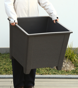 P453 Plastic Flower Pots &amp; <strong>Tall</strong> Square Planter Outdoor Stone-Like Large Square Bonsai Pot - Product Image 5