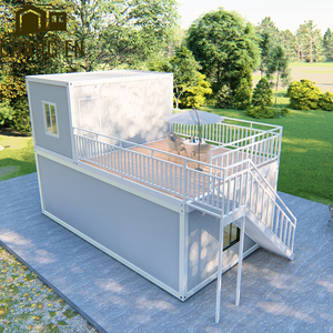 <span class=keywords><strong>Idées</strong></span> de maisons conteneurs portables de luxe à double étage, design plat, villa emboîtable, terrasse extensible, bureau, école, construction rapide en acier - Product Image 4