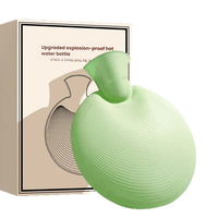 Bouillotte ronde en PVC, mini chauffe-mains rechargeable avec housse en peluche, et poche à glace