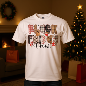 Camiseta Black Friday Crew con diseño de estampado de leopardo a cuadros a juego para la familia - Product Image 1
