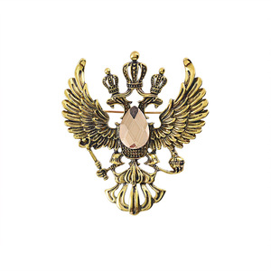 Europeu americano Vintage masculino terno lapela pino high-end duplo-cabeçada águia broche moda individualista distintivo - Product Image 1
