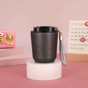 Stainless Steel Tumbler With Rope Glitter Finish Vacuum Insulated Travel <b>Cup</b> Round Modern Design For Adults - Product Image 5