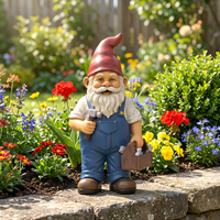 Gartenzwerg-Statue aus Harz für Draußen, Handwerker-Figur, Dekorative Gartenkunst, Wetterfeste Rasen-Verzierung, Heimdekoration, Individuelles Design