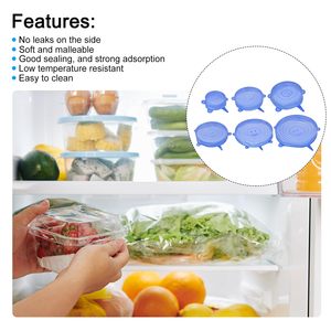 Có Thể Điều Chỉnh Giữ Tươi Linh Hoạt Silicone Cup Nắp Tái Sử Dụng Con Dấu Căng Bao Gồm Có Nắp Đậy Cấp Thực Phẩm Silicone Nắp - Product Image 6