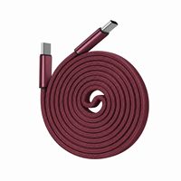 Câble de charge USB C PD 60W, rouge cerise, nylon tressé, connecteur en alliage d'aluminium, chargeur rapide, cordon d'alimentation pour téléphone portable