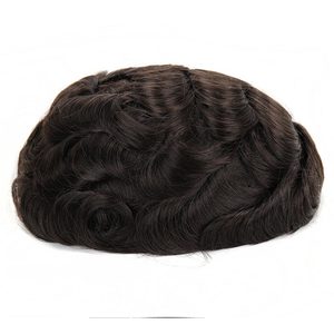 TOPUNIQUE Toupee <span class=keywords><strong>Uomo</strong></span> con Nodi Sbiancati, <span class=keywords><strong>Capelli</strong></span> Indiani Remy Veri, Base in Pizzo, Protesi Capillare Maschile Disponibile - Product Image 4