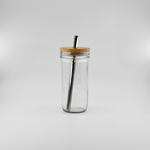 Tasse <span class=keywords><strong>de</strong></span> boisson en verre épaissi tasse <span class=keywords><strong>de</strong></span> boisson d'eau avec le matériel durable avec des couvercles et la paille - Product Image 2